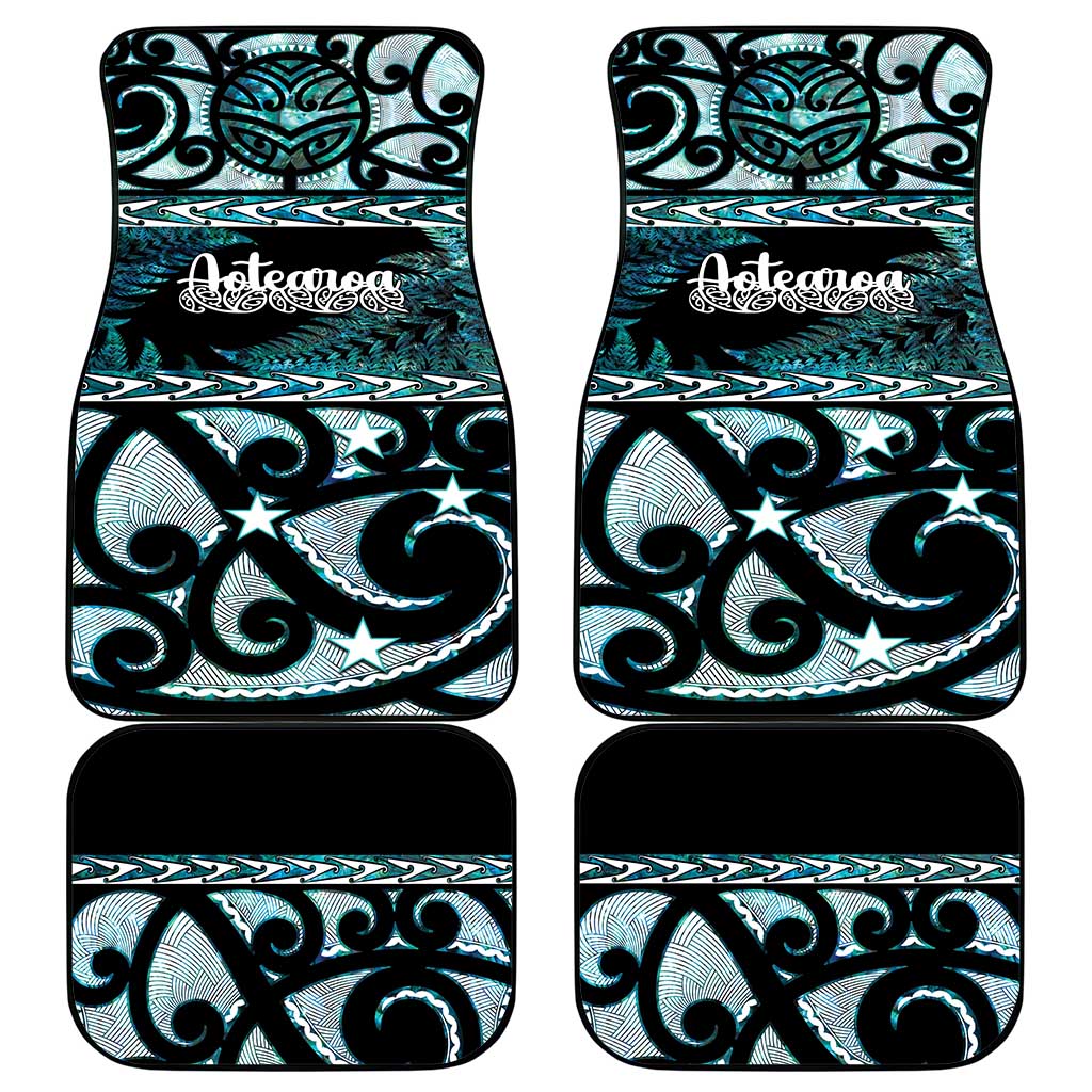 Kia Ora New Zealand Car Mats Aotearoa Proud Maori Paua Shell Silver Fern - Aussie Hoodie