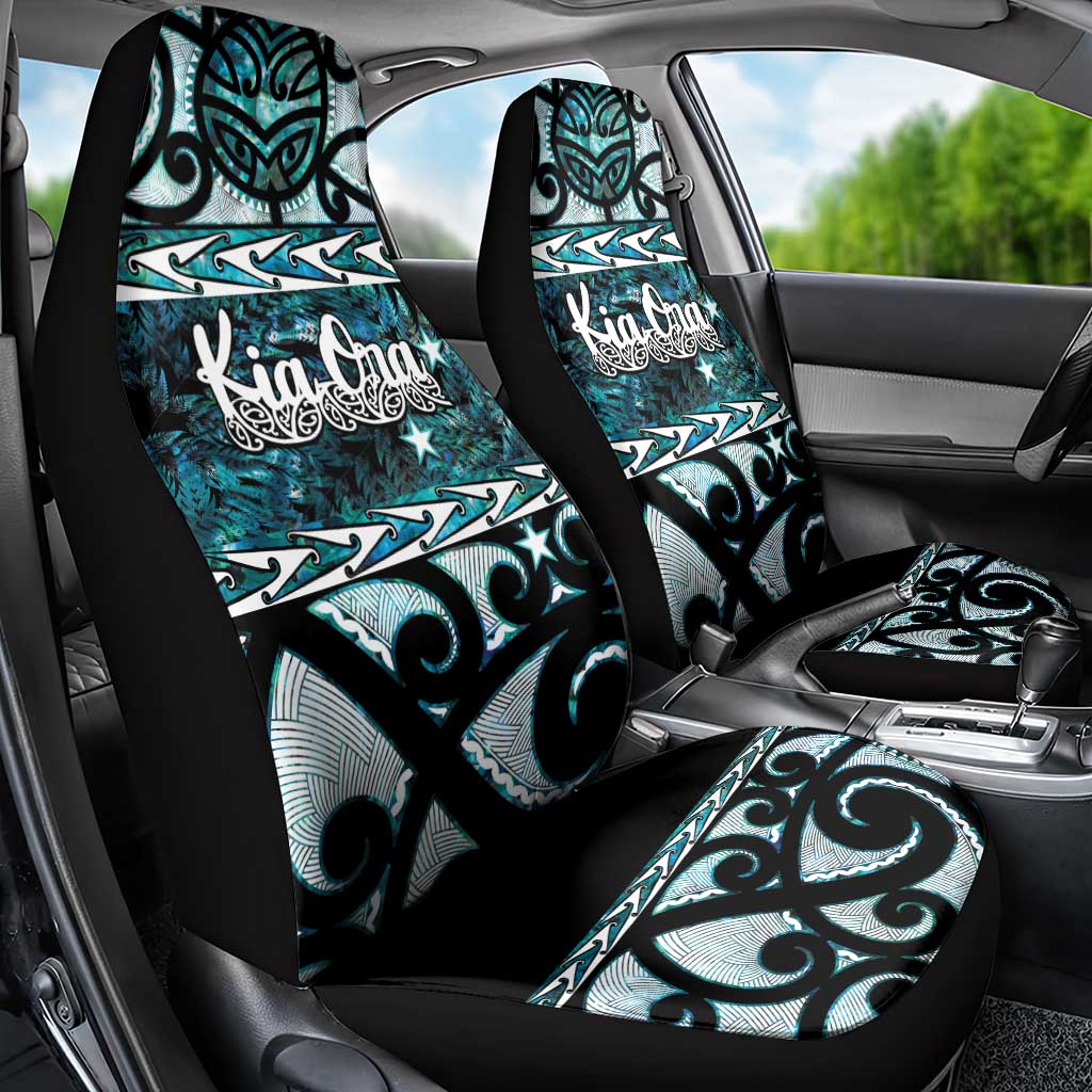 Kia Ora New Zealand Car Seat Cover Aotearoa Proud Maori Paua Shell Silver Fern - Aussie Hoodie