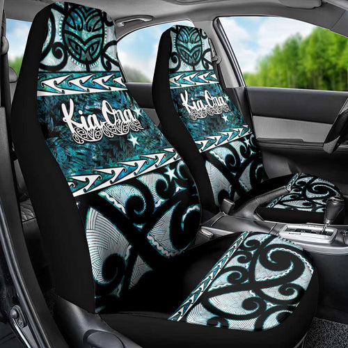 Kia Ora New Zealand Car Seat Cover Aotearoa Proud Maori Paua Shell Silver Fern - Aussie Hoodie