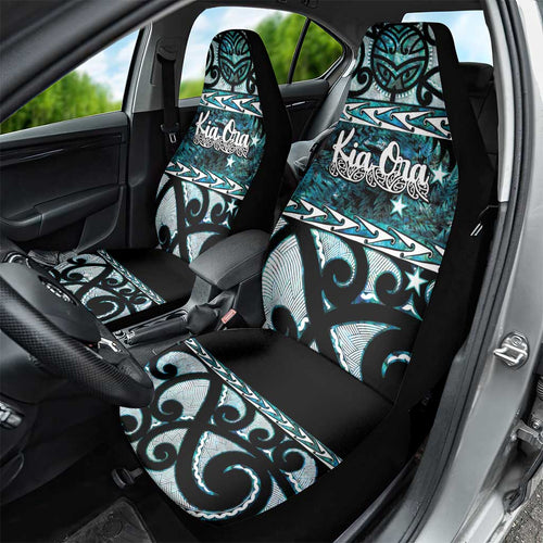 Kia Ora New Zealand Car Seat Cover Aotearoa Proud Maori Paua Shell Silver Fern - Aussie Hoodie