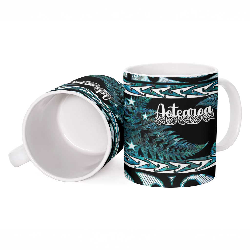 Kia Ora New Zealand Ceramic Mug Aotearoa Proud Maori Paua Shell Silver Fern - Aussie Hoodie