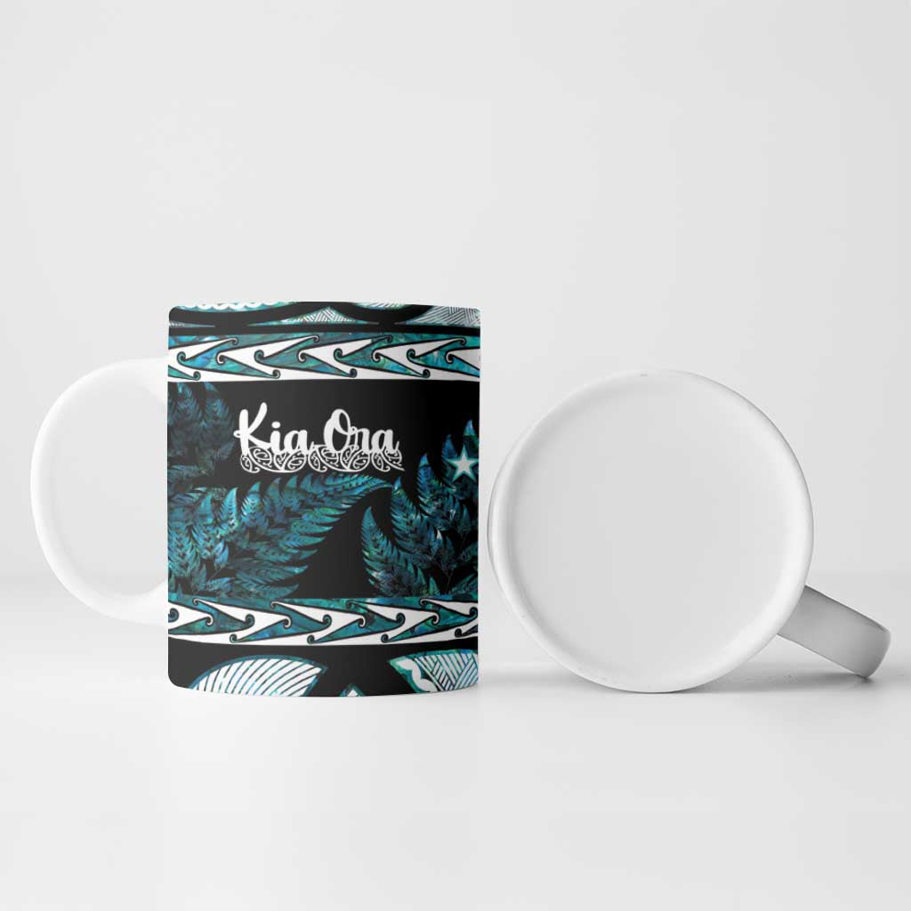 Kia Ora New Zealand Ceramic Mug Aotearoa Proud Maori Paua Shell Silver Fern - Aussie Hoodie