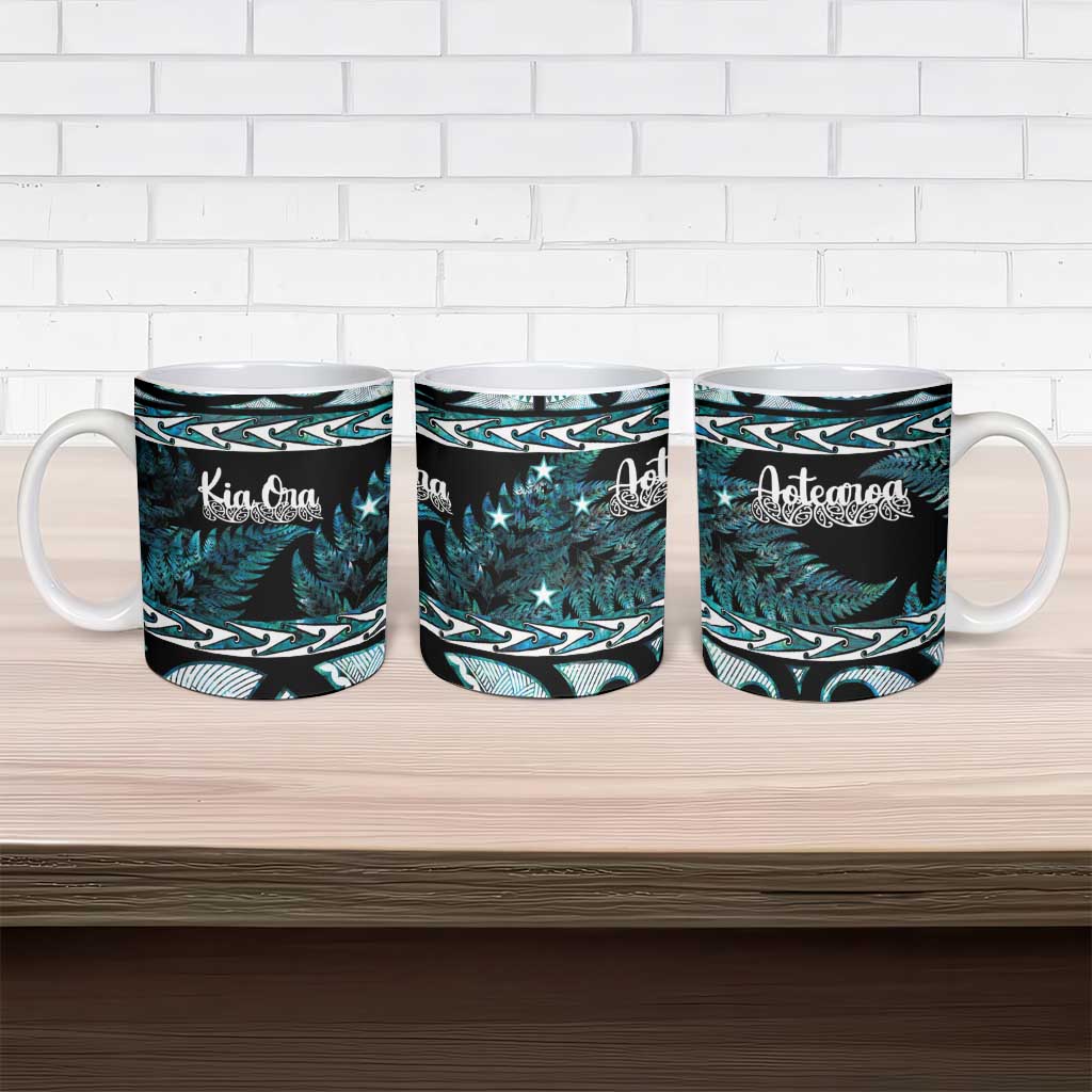 Kia Ora New Zealand Ceramic Mug Aotearoa Proud Maori Paua Shell Silver Fern - Aussie Hoodie