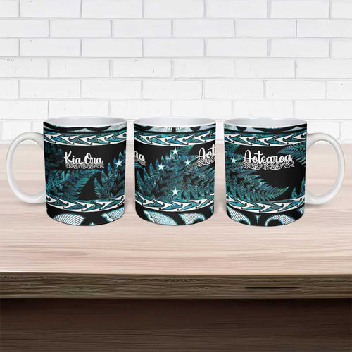 Kia Ora New Zealand Ceramic Mug Aotearoa Proud Maori Paua Shell Silver Fern - Aussie Hoodie