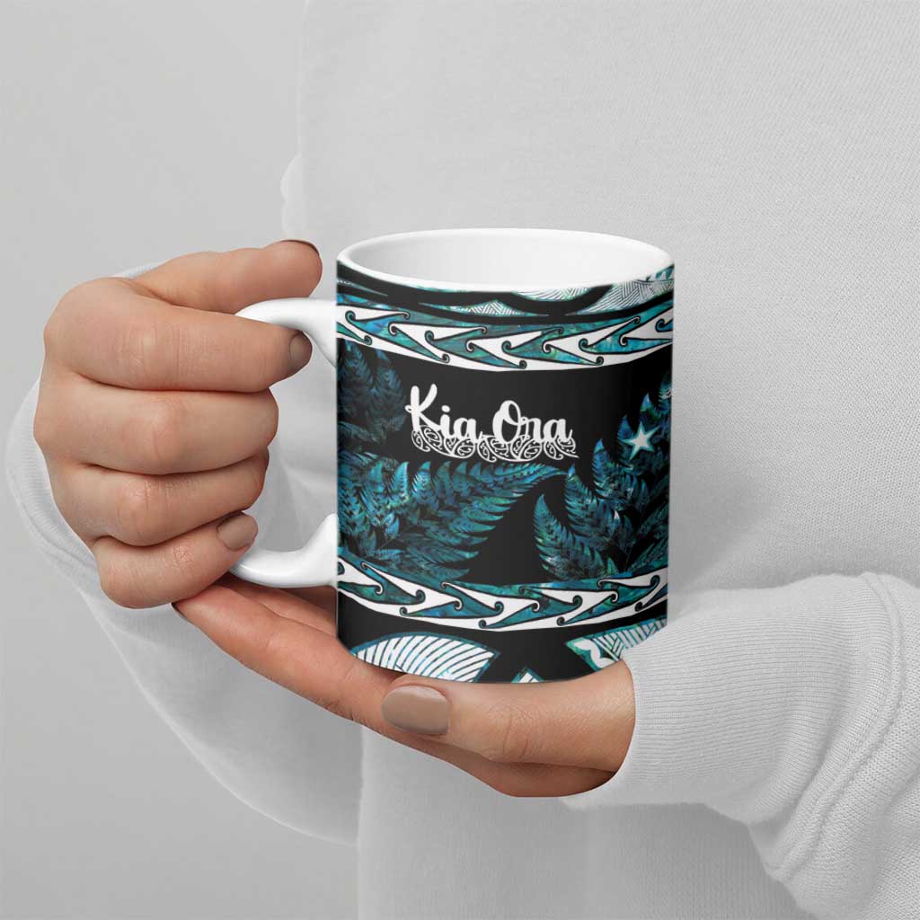 Kia Ora New Zealand Ceramic Mug Aotearoa Proud Maori Paua Shell Silver Fern - Aussie Hoodie