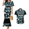 Kia Ora New Zealand Couples Matching Mermaid Dress and Hawaiian Shirt Aotearoa Proud Maori Paua Shell Silver Fern - Aussie Hoodie