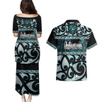 Kia Ora New Zealand Couples Matching Puletasi and Hawaiian Shirt Aotearoa Proud Maori Paua Shell Silver Fern - Aussie Hoodie