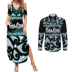 Kia Ora New Zealand Couples Matching Summer Maxi Dress and Long Sleeve Button Shirt Aotearoa Proud Maori Paua Shell Silver Fern - Aussie Hoodie
