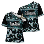 Kia Ora New Zealand Cross Shoulder Shirt Aotearoa Proud Maori Paua Shell Silver Fern - Aussie Hoodie