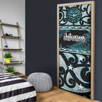 Kia Ora New Zealand Door Cover Aotearoa Proud Maori Paua Shell Silver Fern - Aussie Hoodie
