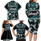 Kia Ora New Zealand Family Matching Long Sleeve Bodycon Dress and Hawaiian Shirt Aotearoa Proud Maori Paua Shell Silver Fern - Aussie Hoodie