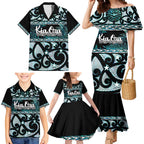 Kia Ora New Zealand Family Matching Mermaid Dress and Hawaiian Shirt Aotearoa Proud Maori Paua Shell Silver Fern - Aussie Hoodie