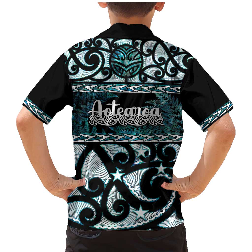 Kia Ora New Zealand Family Matching Mermaid Dress and Hawaiian Shirt Aotearoa Proud Maori Paua Shell Silver Fern - Aussie Hoodie