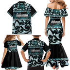 Kia Ora New Zealand Family Matching Mermaid Dress and Hawaiian Shirt Aotearoa Proud Maori Paua Shell Silver Fern - Aussie Hoodie