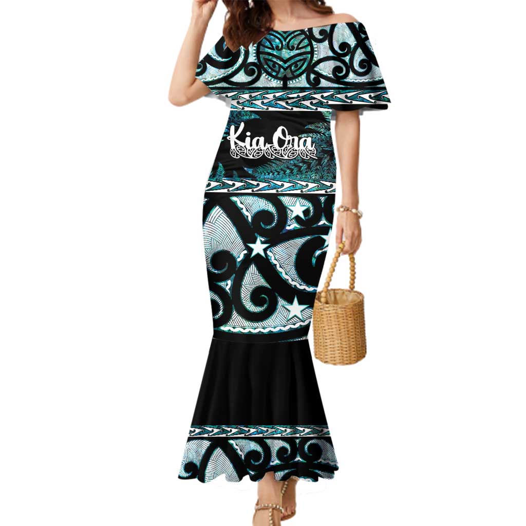 Kia Ora New Zealand Family Matching Mermaid Dress and Hawaiian Shirt Aotearoa Proud Maori Paua Shell Silver Fern - Aussie Hoodie