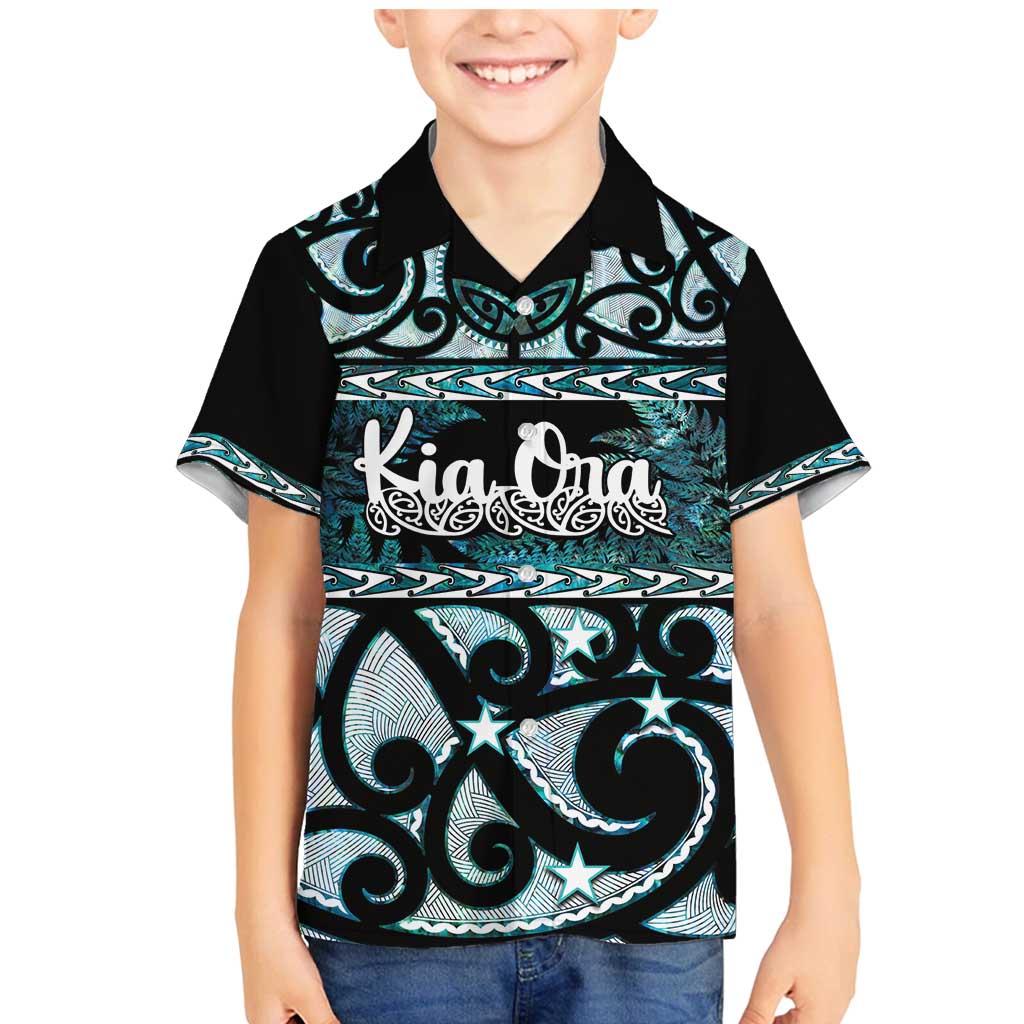 Kia Ora New Zealand Family Matching Mermaid Dress and Hawaiian Shirt Aotearoa Proud Maori Paua Shell Silver Fern - Aussie Hoodie