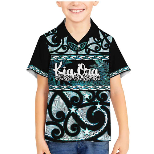 Kia Ora New Zealand Family Matching Mermaid Dress and Hawaiian Shirt Aotearoa Proud Maori Paua Shell Silver Fern - Aussie Hoodie