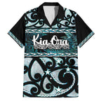 Kia Ora New Zealand Family Matching Off The Shoulder Long Sleeve Dress and Hawaiian Shirt Aotearoa Proud Maori Paua Shell Silver Fern - Aussie Hoodie