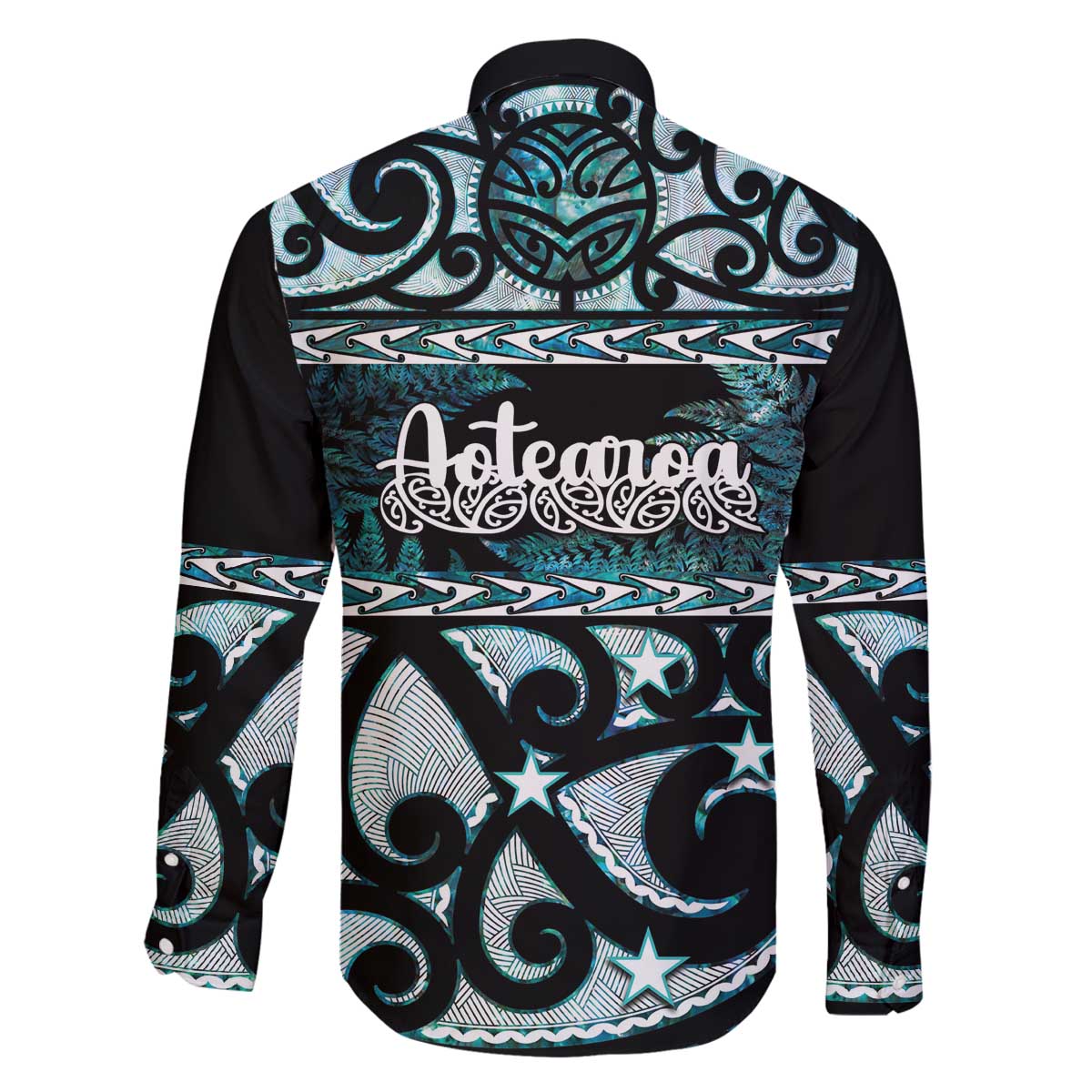 Kia Ora New Zealand Family Matching Off The Shoulder Long Sleeve Dress and Hawaiian Shirt Aotearoa Proud Maori Paua Shell Silver Fern - Aussie Hoodie