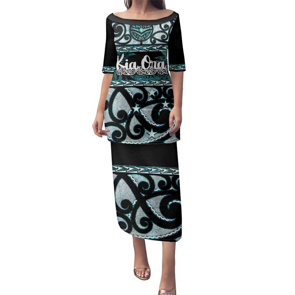 Kia Ora New Zealand Family Matching Puletasi and Hawaiian Shirt Aotearoa Proud Maori Paua Shell Silver Fern - Aussie Hoodie