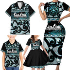 Kia Ora New Zealand Family Matching Short Sleeve Bodycon Dress and Hawaiian Shirt Aotearoa Proud Maori Paua Shell Silver Fern - Aussie Hoodie