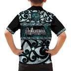Kia Ora New Zealand Family Matching Short Sleeve Bodycon Dress and Hawaiian Shirt Aotearoa Proud Maori Paua Shell Silver Fern - Aussie Hoodie
