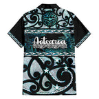 Kia Ora New Zealand Family Matching Short Sleeve Bodycon Dress and Hawaiian Shirt Aotearoa Proud Maori Paua Shell Silver Fern - Aussie Hoodie