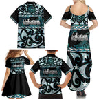Kia Ora New Zealand Family Matching Summer Maxi Dress and Hawaiian Shirt Aotearoa Proud Maori Paua Shell Silver Fern - Aussie Hoodie