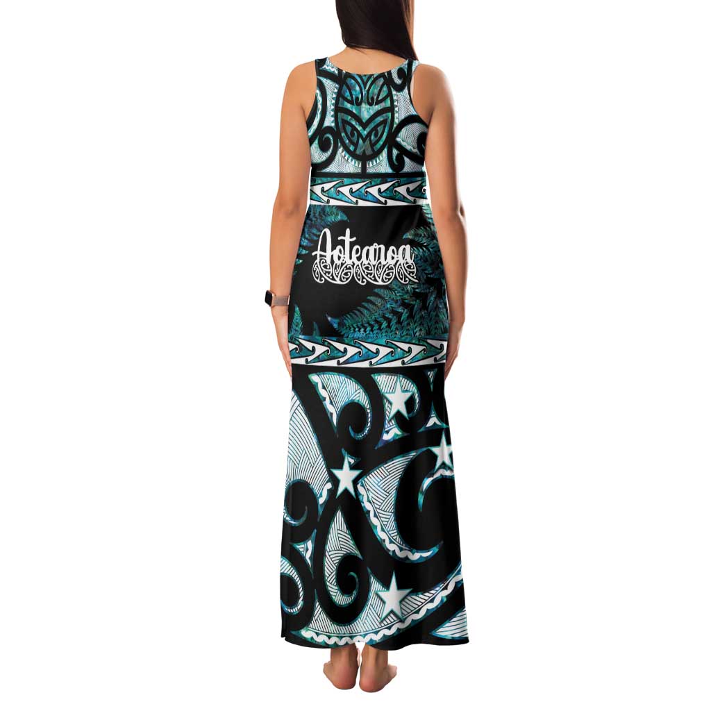 Kia Ora New Zealand Family Matching Tank Maxi Dress and Hawaiian Shirt Aotearoa Proud Maori Paua Shell Silver Fern - Aussie Hoodie