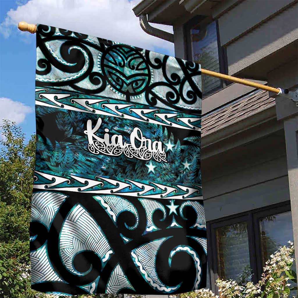 Kia Ora New Zealand Garden Flag Aotearoa Proud Maori Paua Shell Silver Fern - Aussie Hoodie