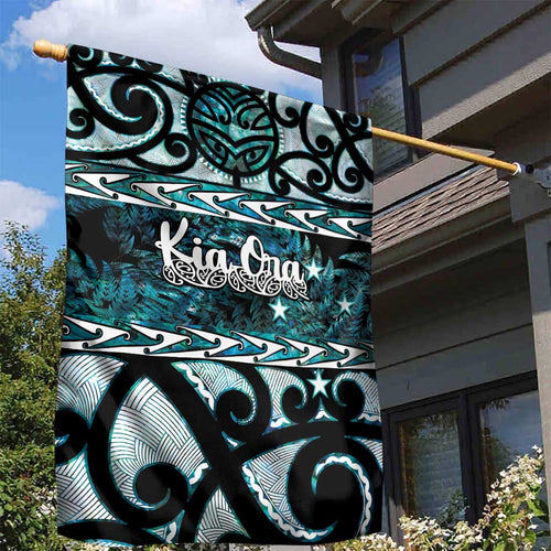 Kia Ora New Zealand Garden Flag Aotearoa Proud Maori Paua Shell Silver Fern - Aussie Hoodie