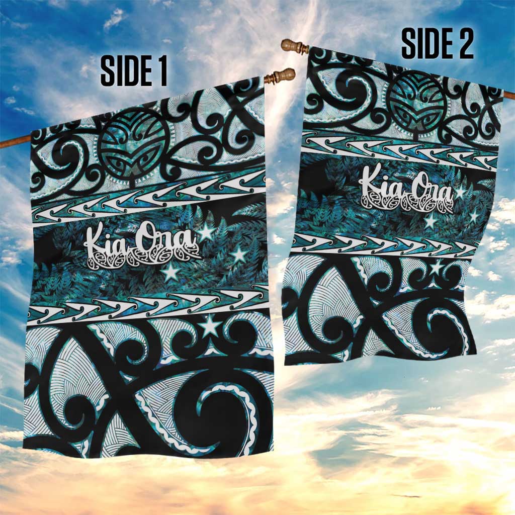 Kia Ora New Zealand Garden Flag Aotearoa Proud Maori Paua Shell Silver Fern - Aussie Hoodie