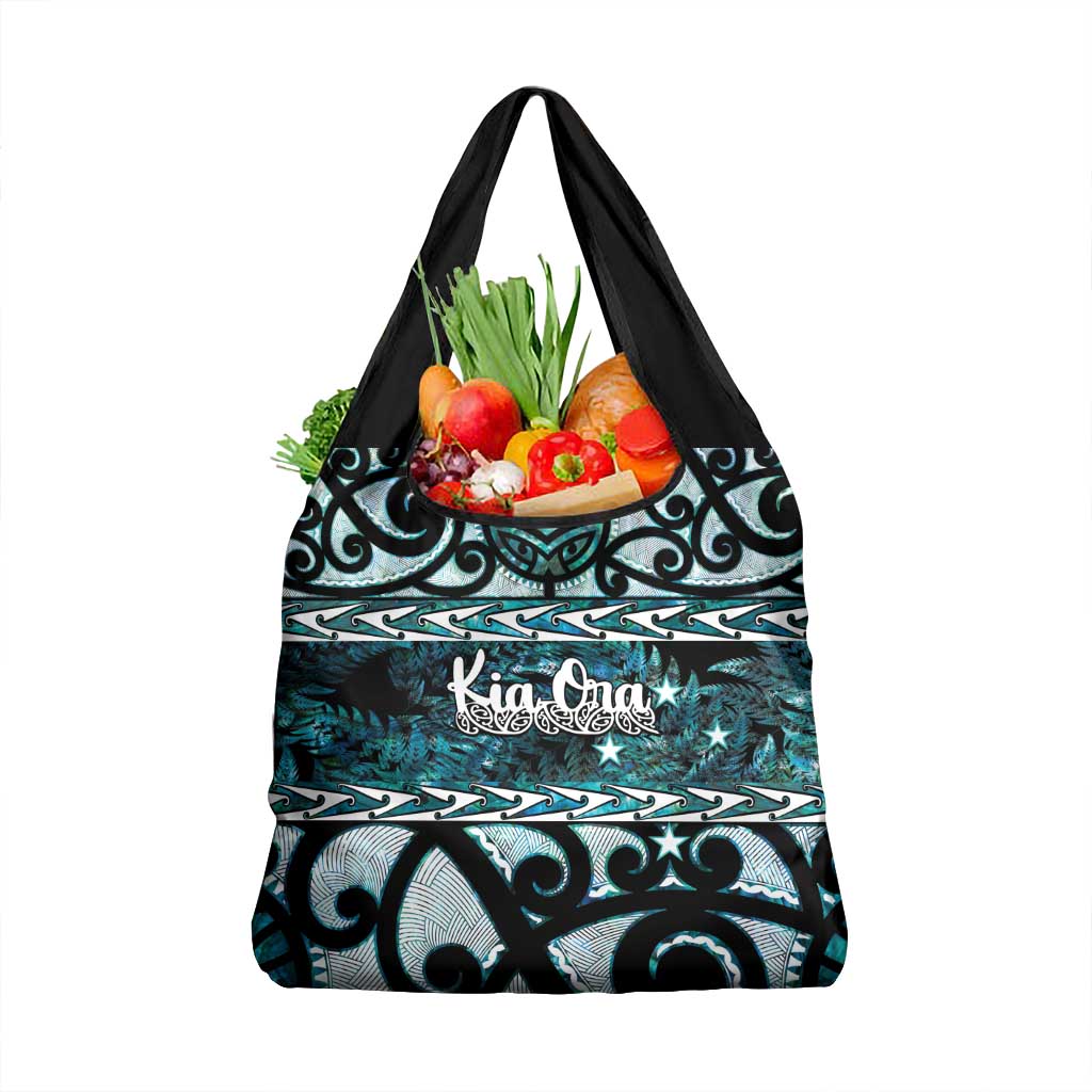Kia Ora New Zealand Grocery Bag Aotearoa Proud Maori Paua Shell Silver Fern - Aussie Hoodie