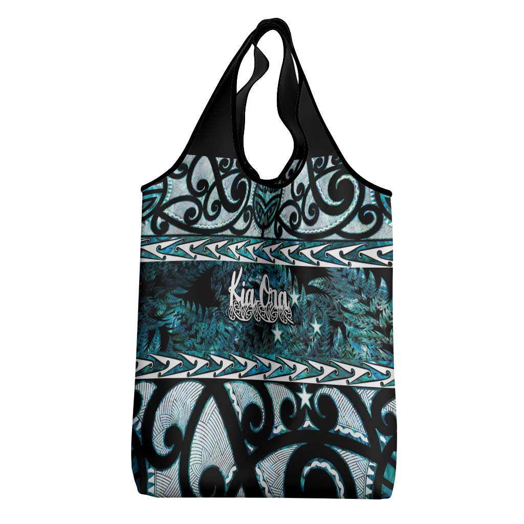 Kia Ora New Zealand Grocery Bag Aotearoa Proud Maori Paua Shell Silver Fern - Aussie Hoodie