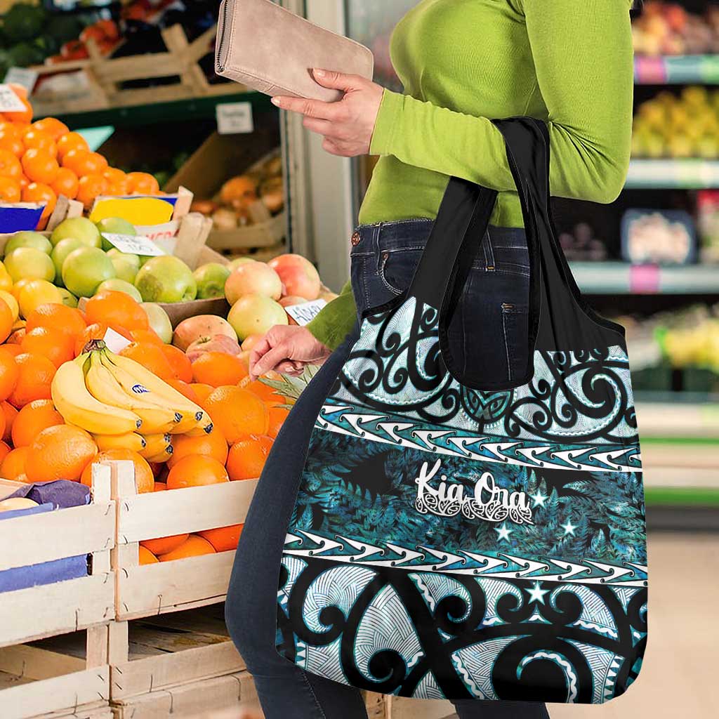 Kia Ora New Zealand Grocery Bag Aotearoa Proud Maori Paua Shell Silver Fern - Aussie Hoodie