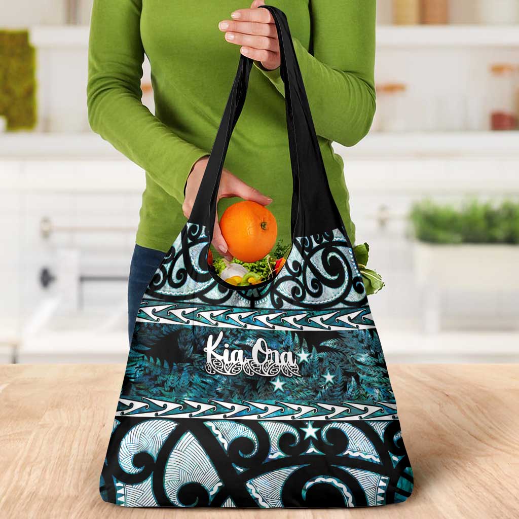 Kia Ora New Zealand Grocery Bag Aotearoa Proud Maori Paua Shell Silver Fern - Aussie Hoodie