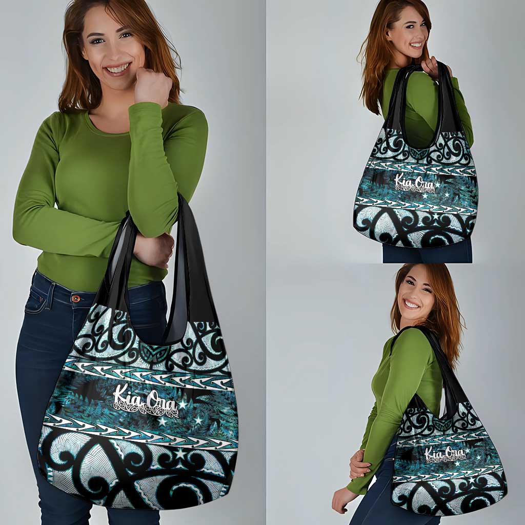 Kia Ora New Zealand Grocery Bag Aotearoa Proud Maori Paua Shell Silver Fern - Aussie Hoodie