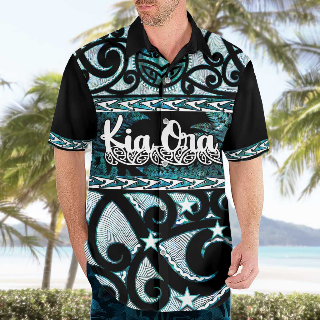 Kia Ora New Zealand Hawaiian Shirt Aotearoa Proud Maori Paua Shell Silver Fern - Aussie Hoodie
