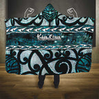 Kia Ora New Zealand Hooded Blanket Aotearoa Proud Maori Paua Shell Silver Fern - Aussie Hoodie