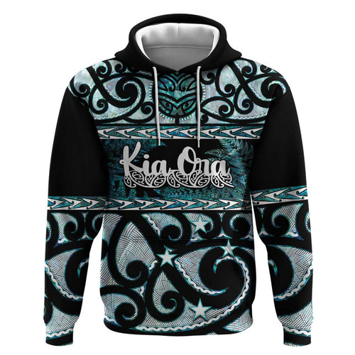 Kia Ora New Zealand Hoodie Aotearoa Proud Maori Paua Shell Silver Fern - Aussie Hoodie