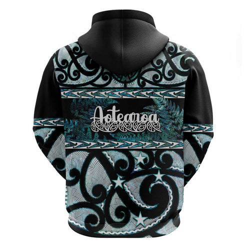 Kia Ora New Zealand Hoodie Aotearoa Proud Maori Paua Shell Silver Fern - Aussie Hoodie