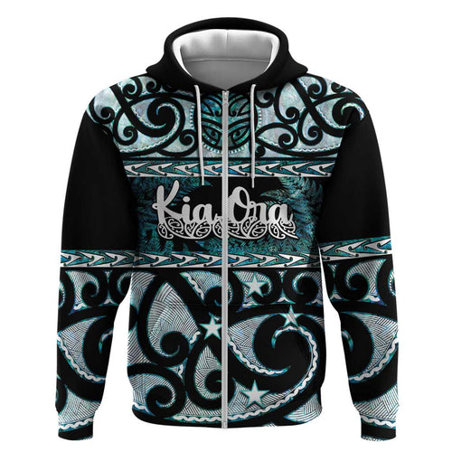 Kia Ora New Zealand Hoodie Aotearoa Proud Maori Paua Shell Silver Fern - Aussie Hoodie