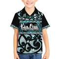 Kia Ora New Zealand Kid Hawaiian Shirt Aotearoa Proud Maori Paua Shell Silver Fern - Aussie Hoodie