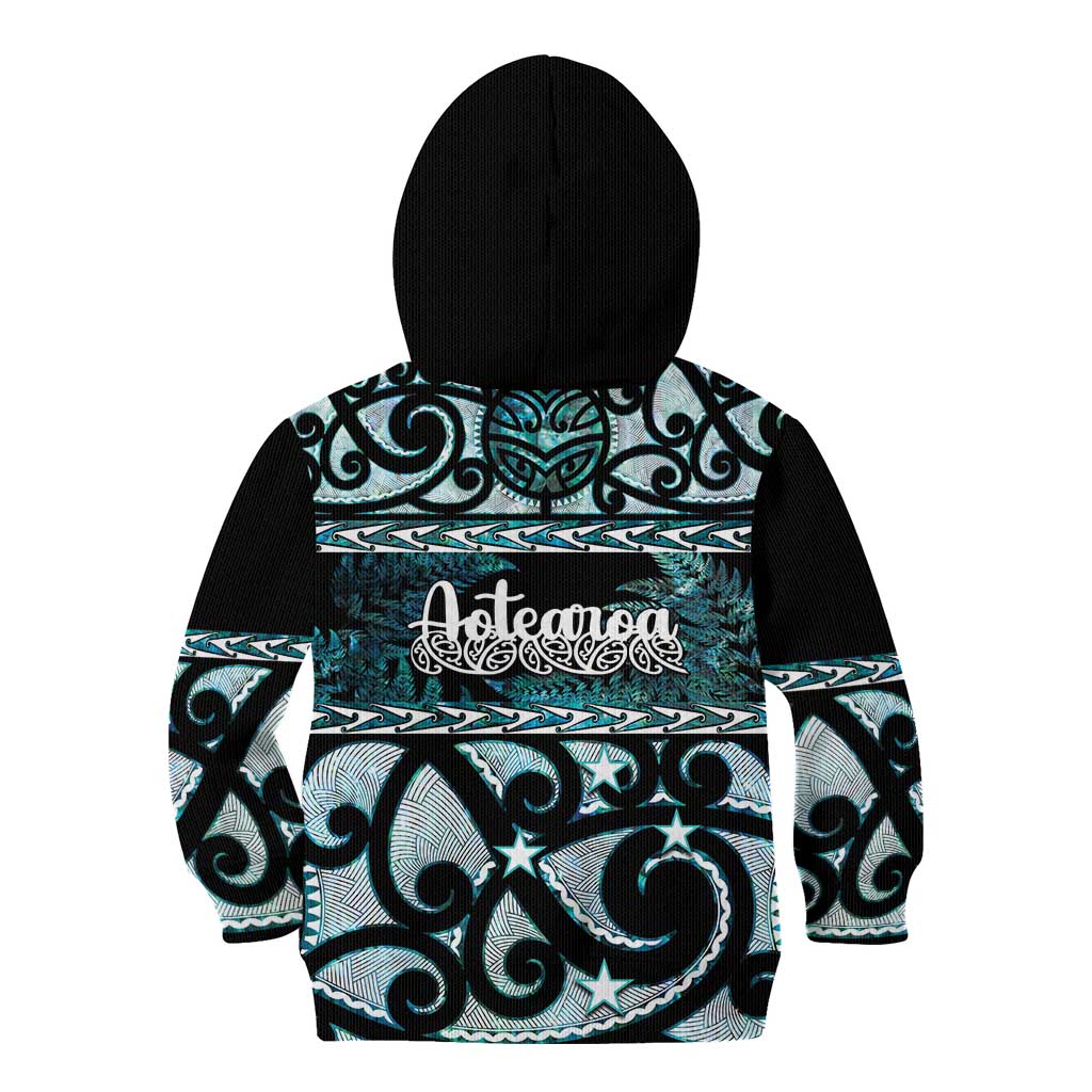 Kia Ora New Zealand Kid Hoodie Aotearoa Proud Maori Paua Shell Silver Fern - Aussie Hoodie