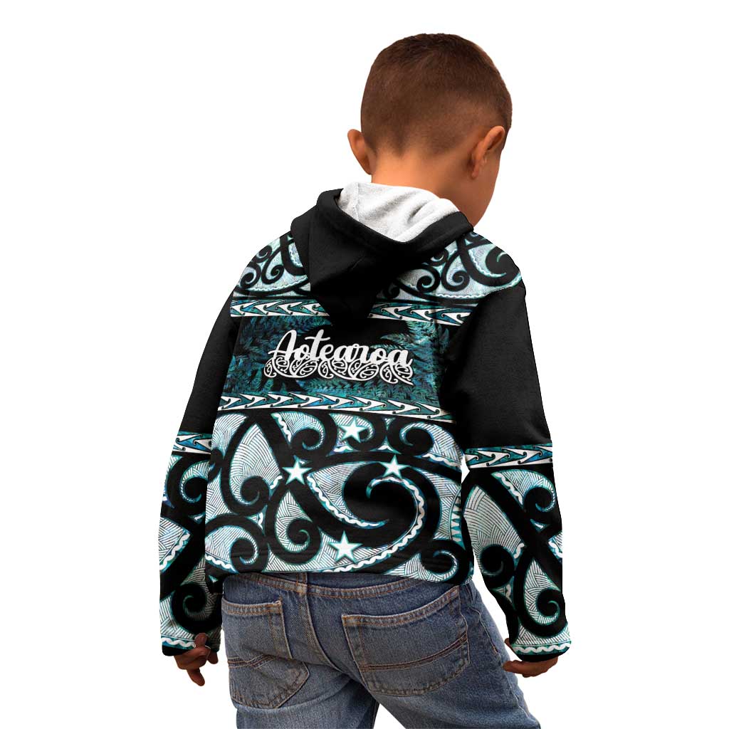 Kia Ora New Zealand Kid Hoodie Aotearoa Proud Maori Paua Shell Silver Fern - Aussie Hoodie
