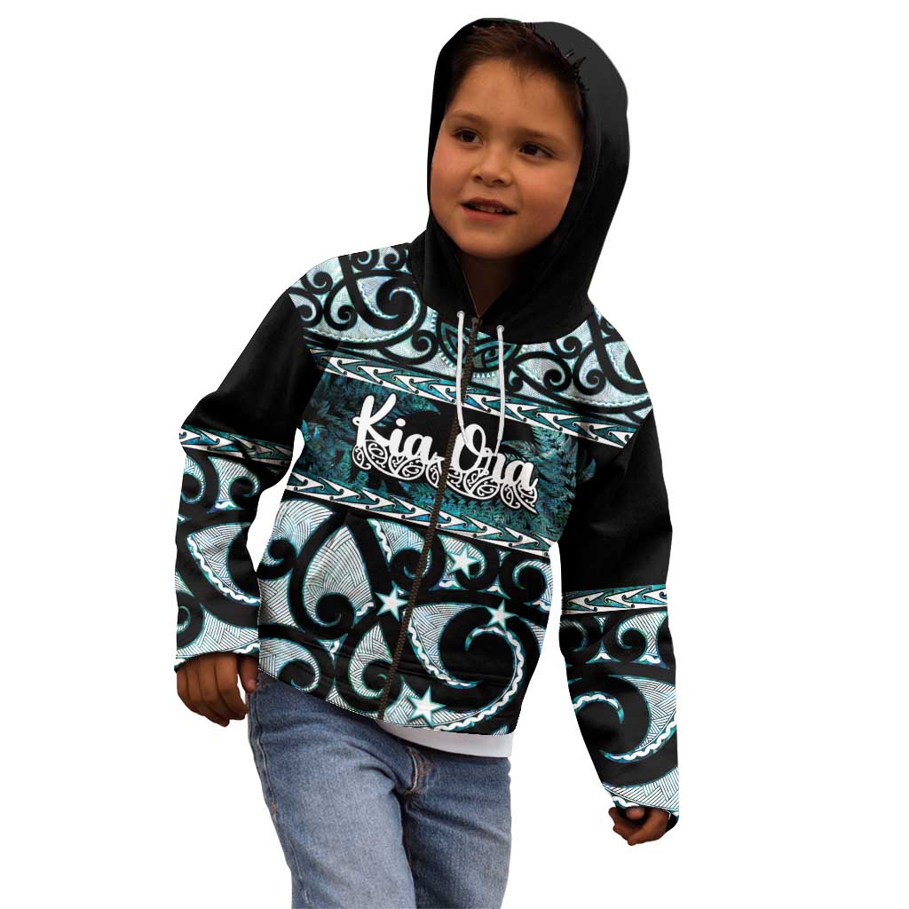 Kia Ora New Zealand Kid Hoodie Aotearoa Proud Maori Paua Shell Silver Fern - Aussie Hoodie