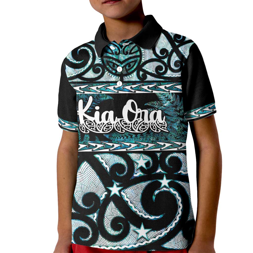 Kia Ora New Zealand Kid Polo Shirt Aotearoa Proud Maori Paua Shell Silver Fern - Aussie Hoodie