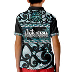 Kia Ora New Zealand Kid Polo Shirt Aotearoa Proud Maori Paua Shell Silver Fern - Aussie Hoodie