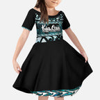 Kia Ora New Zealand Kid Short Sleeve Dress Aotearoa Proud Maori Paua Shell Silver Fern - Aussie Hoodie