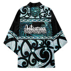Kia Ora New Zealand Kimono Aotearoa Proud Maori Paua Shell Silver Fern - Aussie Hoodie